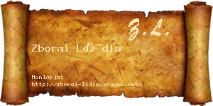 Zborai Lídia névjegykártya
